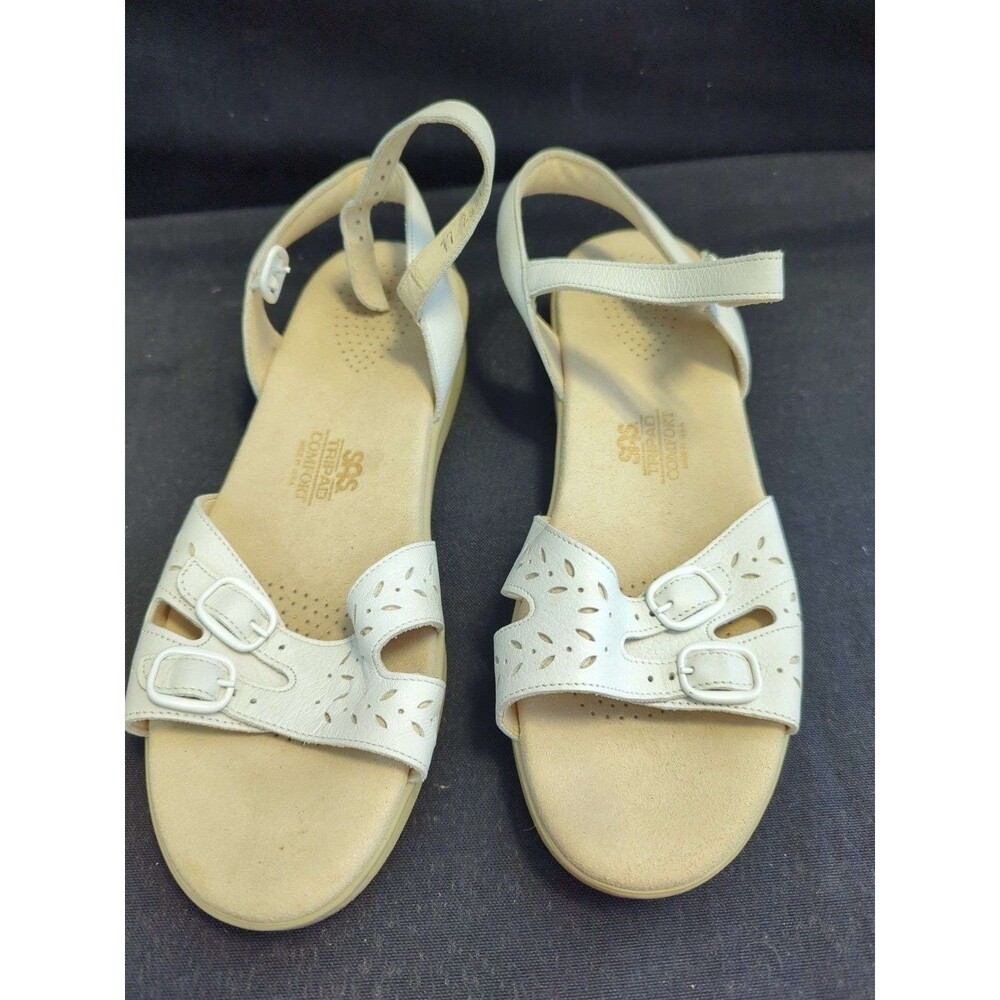 SAS Duo White Leather Strappy Sandals Comfort Shoes Size 9 N Narrow